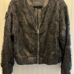 Sanctuary Charcoal Floral Bomber Jacket